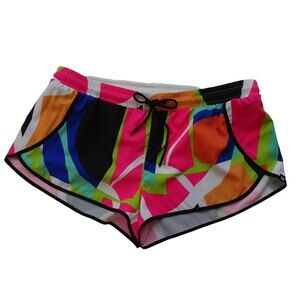 FABLETICS Women's Active Shorts Run Running Athletic Sports Colorful Print L
